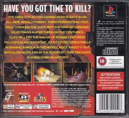 Duke Nukem Time to kill - PS1 (B Grade) (Genbrug)